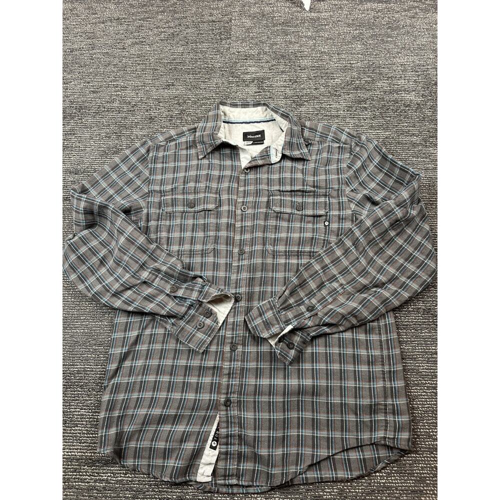 Marmot Men's Medium Plaid Flannel Button Up Shirt Long Sleeve NWT